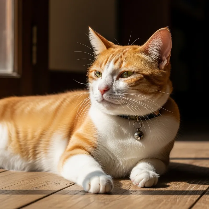 Orange and White Domestic Short-Haired Cat