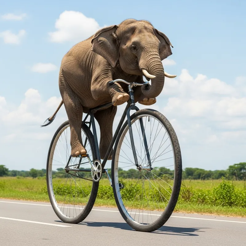 Elephant Riding a Bicycle: A Joyful Adventure