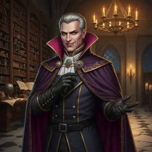 Sinister Villain in Dimly Lit Room | Masterful Middle-aged Male