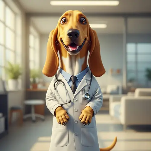 Yellow Doctor Dog Costume | Friendly Canine Character