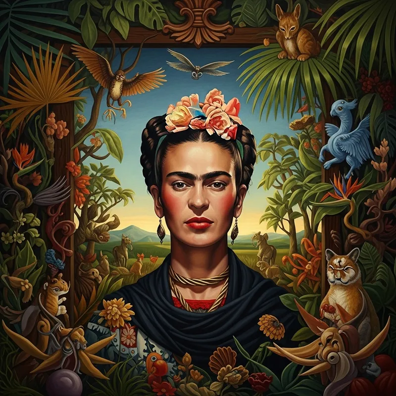 Surrealistic Self-Portrait Inspired by Frida Kahlo