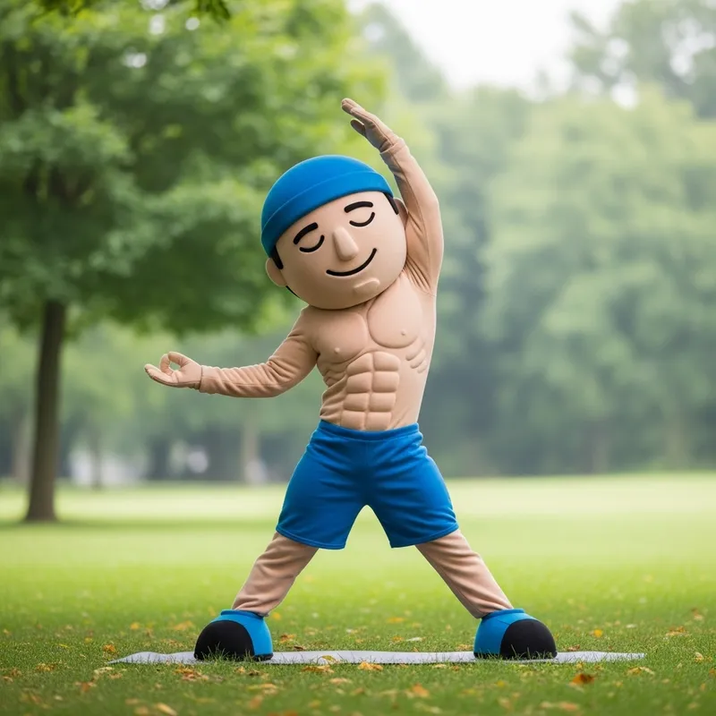 Mindful Fitness Mascot: Health & Wellness Icon Mindful Fitness Mascot: Health & Wellness Icon