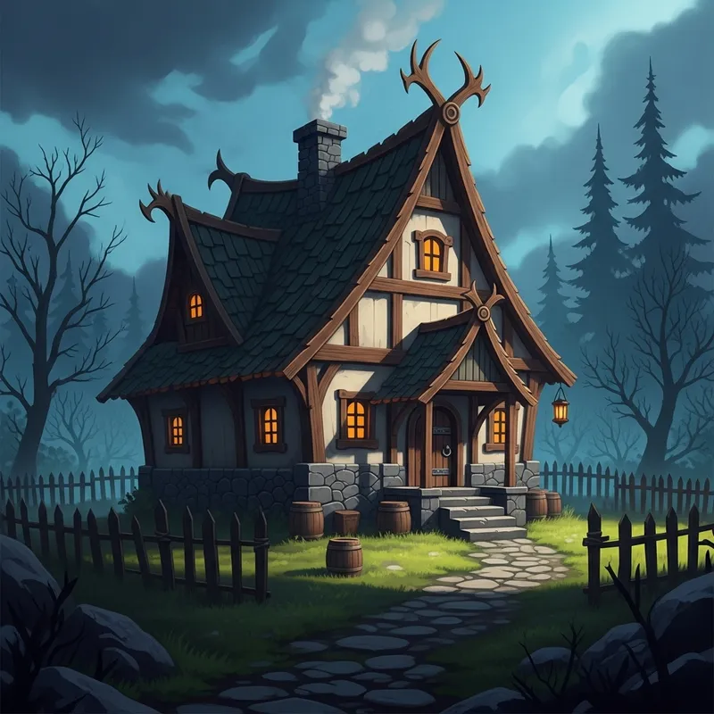 Sauron's Cottage: Dark Fantasy Illustration