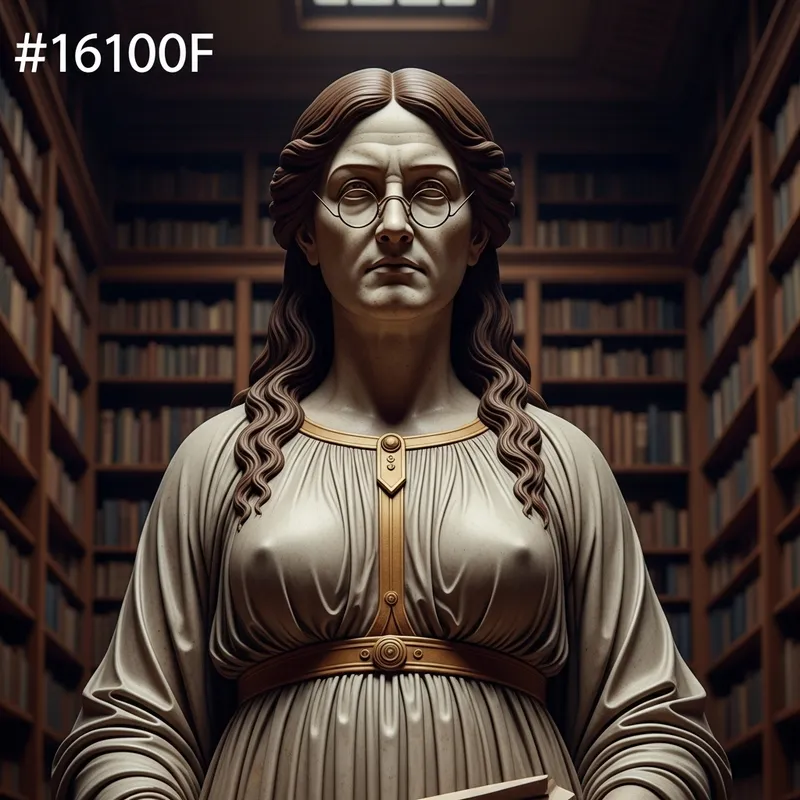 Aged Greek Philosopher Woman Statue in Library Aged Greek Philosopher Woman Statue in Library