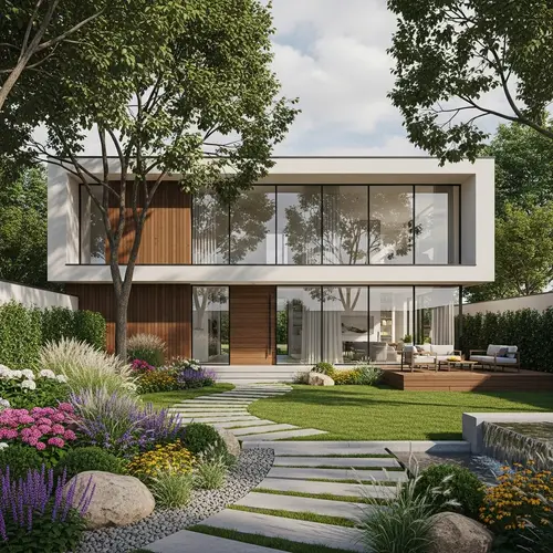 Modern Newly-Built House with Lush Garden