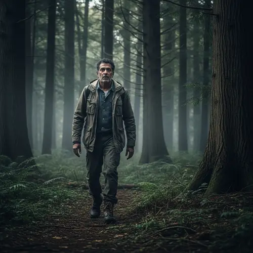 Eerie Forest Exploration: South Asian Man's Anxiety Journey