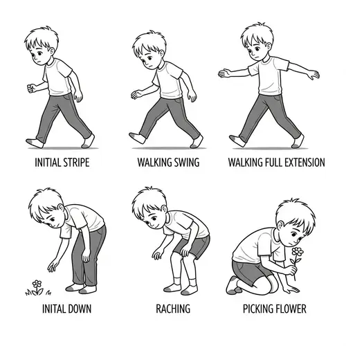 2D Boy Character Walking and Picking Up Flower | Intriguing Boy Meets Cat Scene