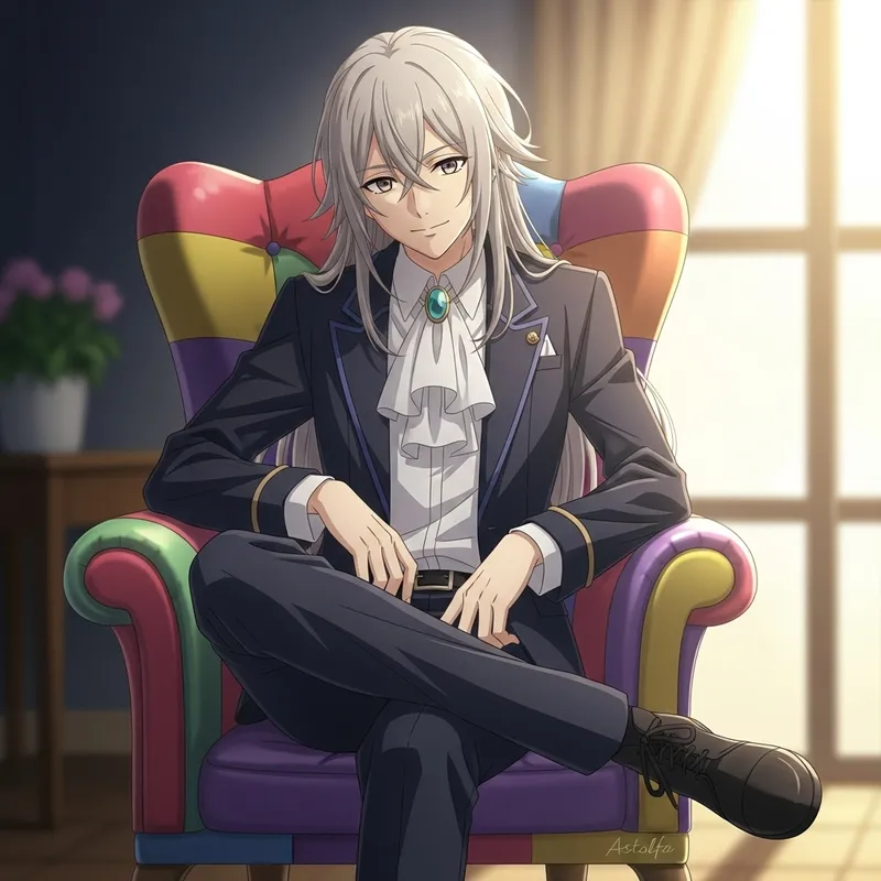 Naked Astolfo on Anime-Style Chair