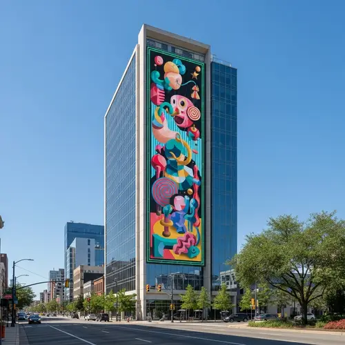 Stunning Urban Building with Avant-Garde Mural