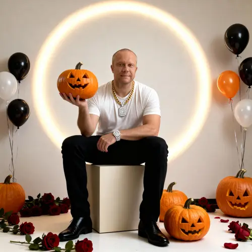 Glamorous Halloween Portrait: High-Quality Studio Shoot
