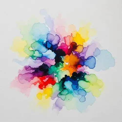 Abstract Watercolor Art: Vibrant Hues and Forms