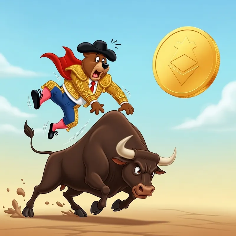 Funny Bear Matador vs Raging Bull | Crypto Meme Token Image
