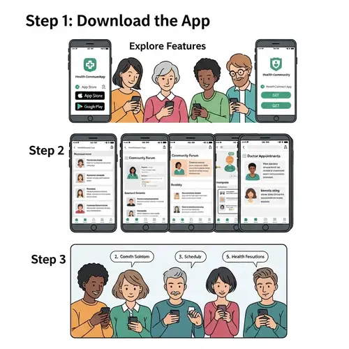 Health Community App User Guide: Download, Navigate & Interact