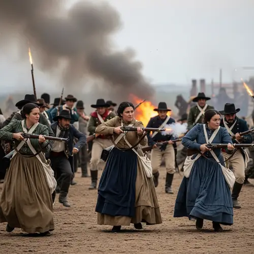 Women's Battalion in 1833 Mexican Town Resisting Siege | Intense Battle Scene