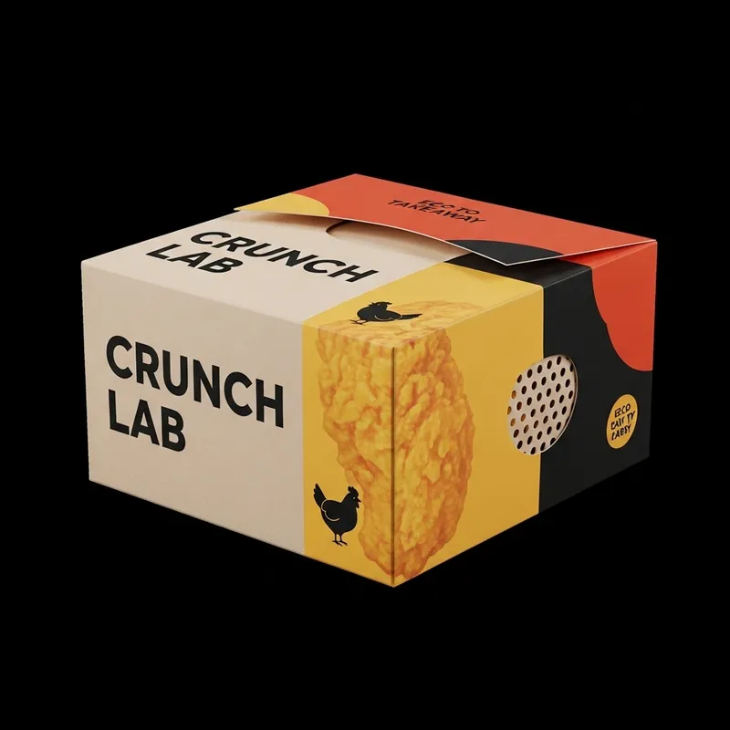 Modern Takeaway Box Design for Crunch Lab