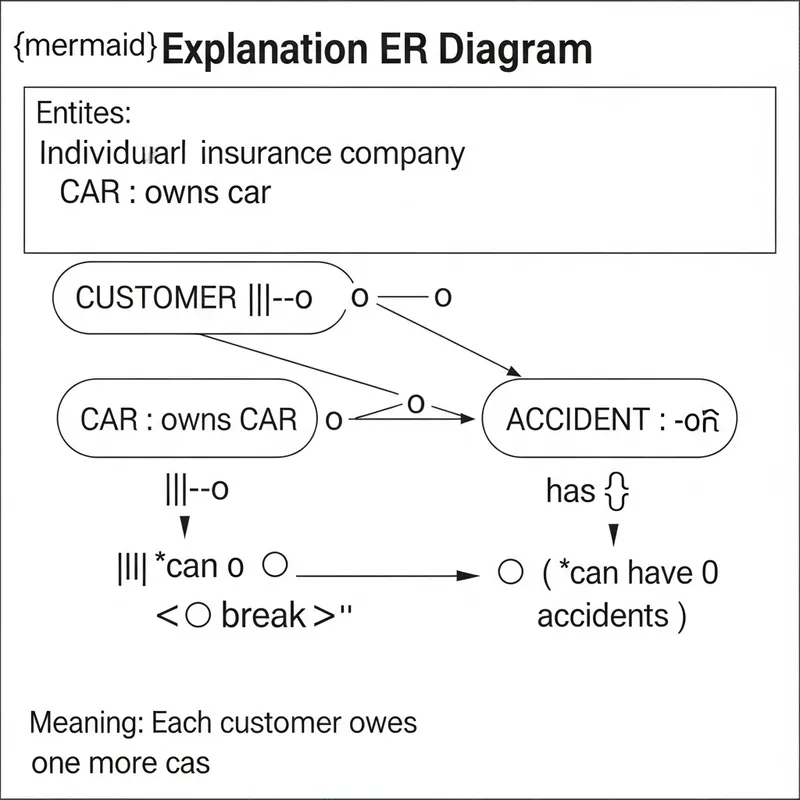 ER Diagram for Car Insurance Company: Customers, Cars & Accidents