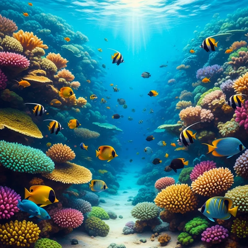 Enchanting Underwater World: Vibrant Coral Reefs & Exotic Fish