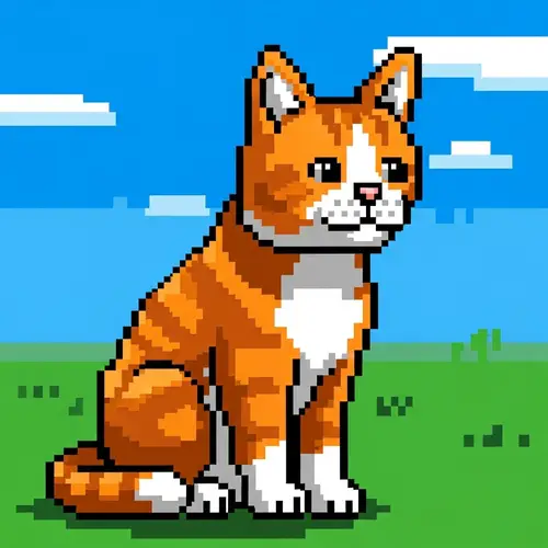 Pixel Art Cat - Dot Cat Creations