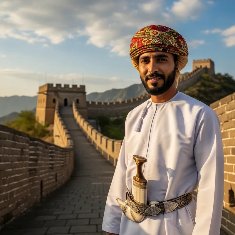 Middle-Eastern Man from Dhofar Mountains in Traditional Omani Attire Middle-Eastern Man from Dhofar Mountains in Traditional Omani Attire