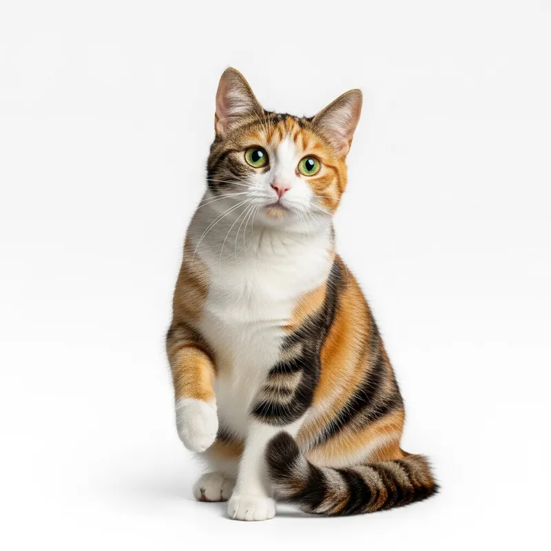 Stunning Calico Cat with Green Eyes