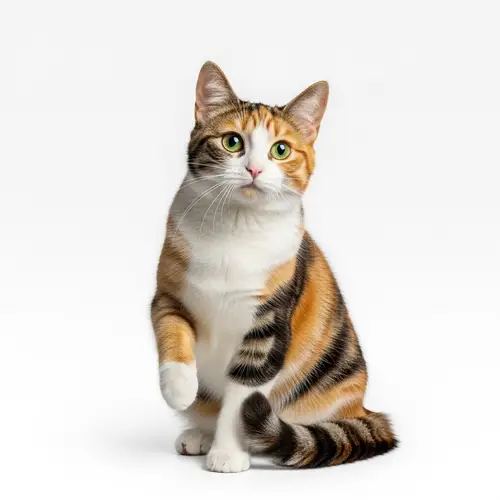 Elegant Calico Cat with Orange, Black, and White Fur