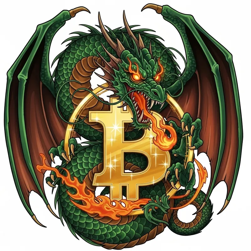 Dragon and Bitcoin Tattoo Design