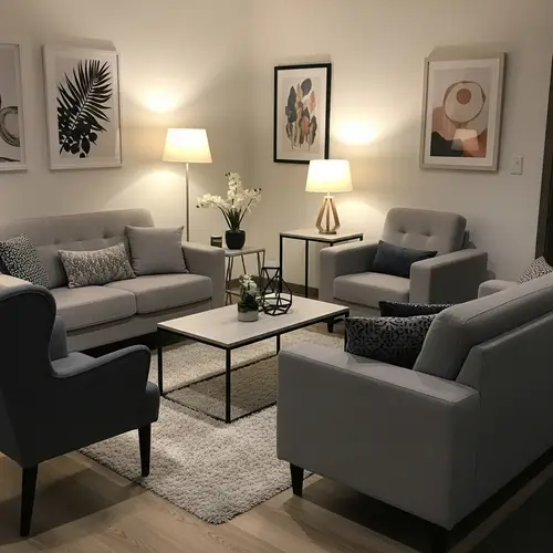 Modern Living Room Salon: Cozy Décor & Stylish Furniture