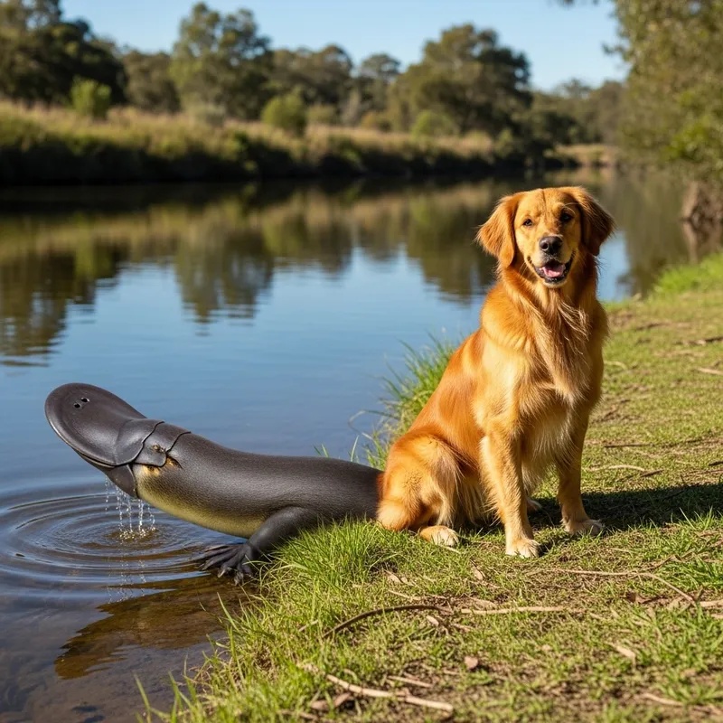 Dog with Platypus Tail - Unique and Whimsical Canine Hybrid