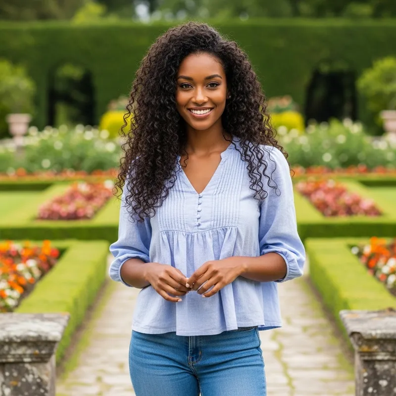 Radiant Beauty: Beautiful Girl in Serene Garden Radiant Beauty: Beautiful Girl in Serene Garden