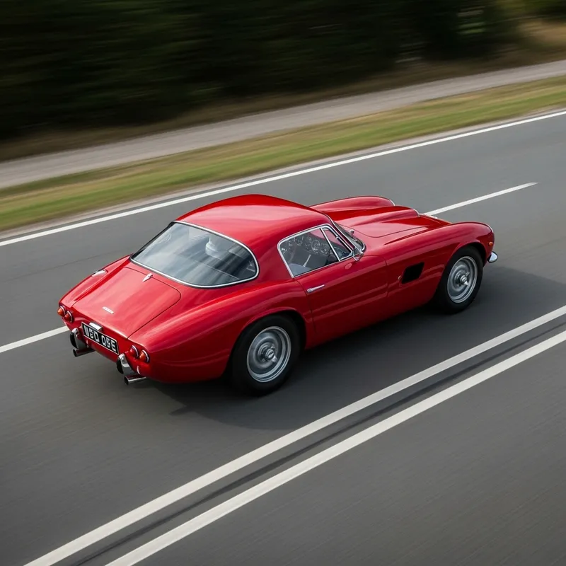Sleek Metallic Red Sports Car in Dynamic Motion