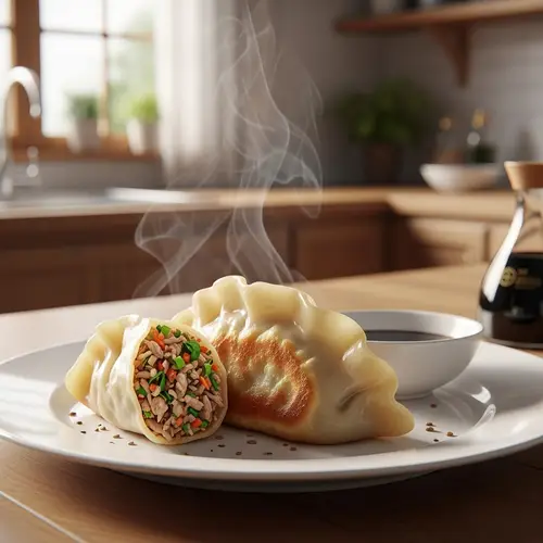 Hyperrealistic Dumpling Cooking Image | Photorealistic Artwork