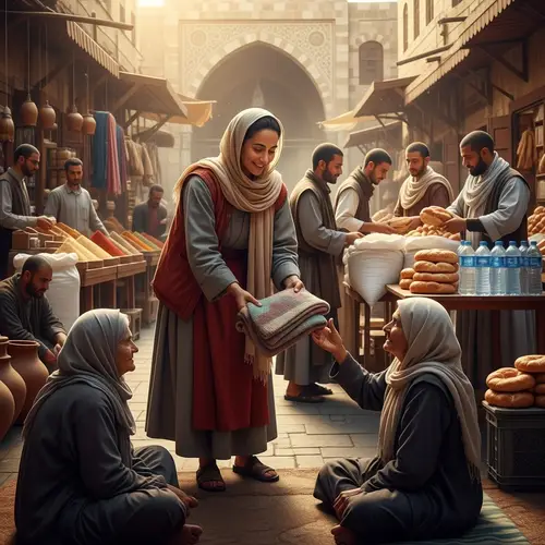 Middle-Eastern Female Monk: Philanthropic Acts for Financially Downtrodden