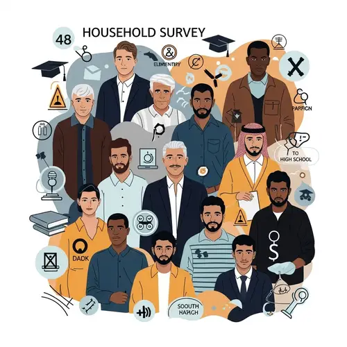Household Survey Representation: Adult Males, Age 48, Educ. Levels