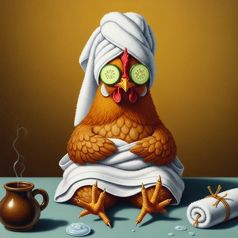 Surreal Spa Chick: Vibrant & Confident Feathers Art