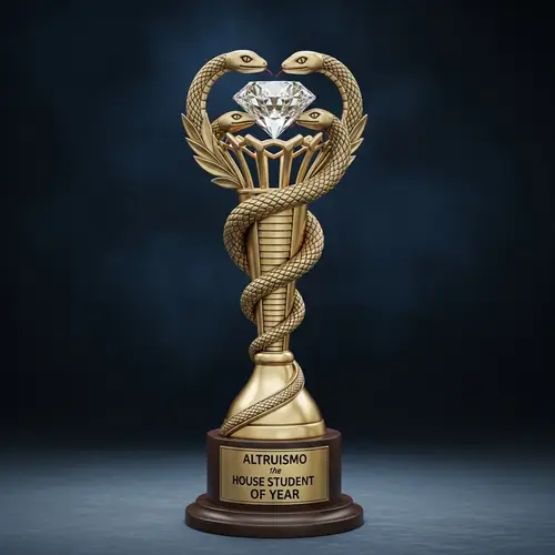 Altruismo House Student of the Year Trophy with Snake & Diamond