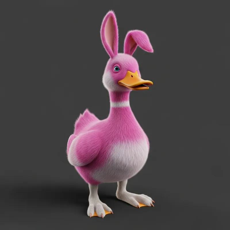 Looney Tunes Pink Furry Duck 3D Model