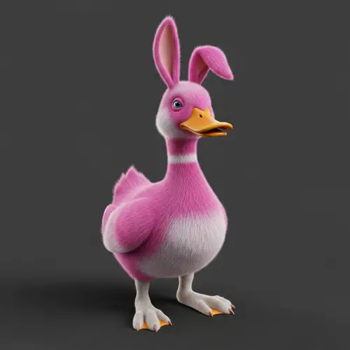Looney Tunes Pink Furry Duck 3D Model