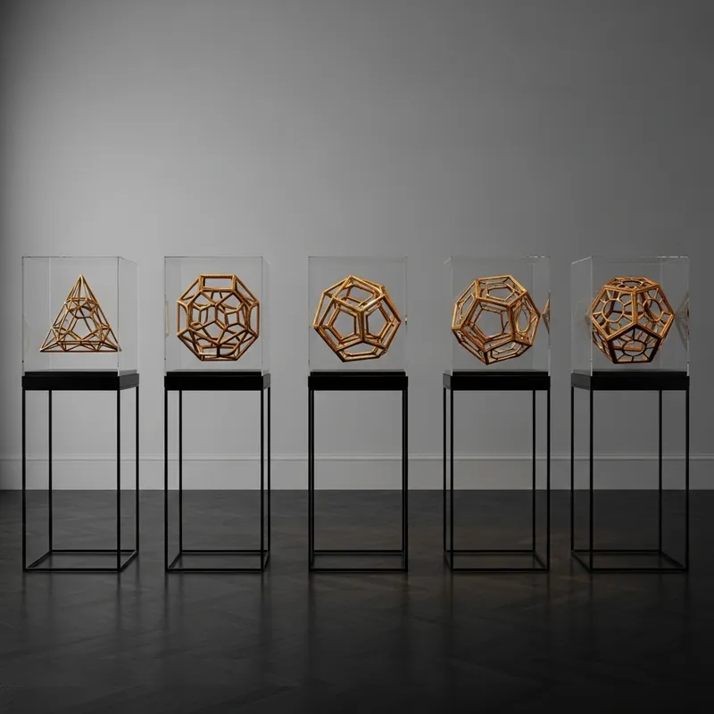 Glass Geometric Shapes Sculpture: Tetrahexocticosadode Installation