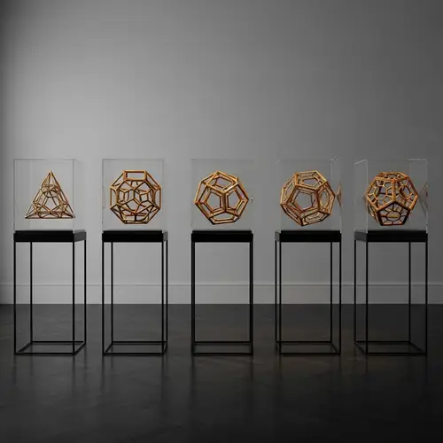 Geometric Shapes Sculpture | Glass Art Installation