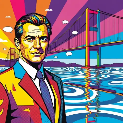 Man in 40s at Istanbul Bridge - Pop Art Interpretation
