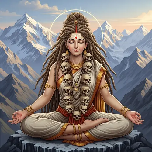 Goddess Kali Meditation in Himalayan Landscape Art