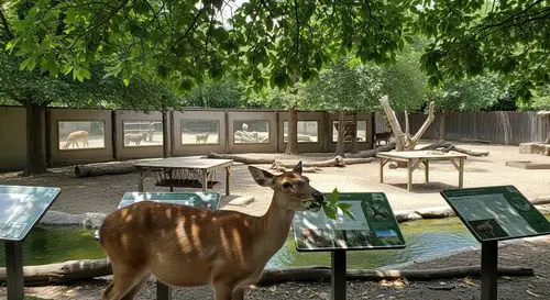 Charming Deer at the Zoo: Graceful Wildlife Encounter