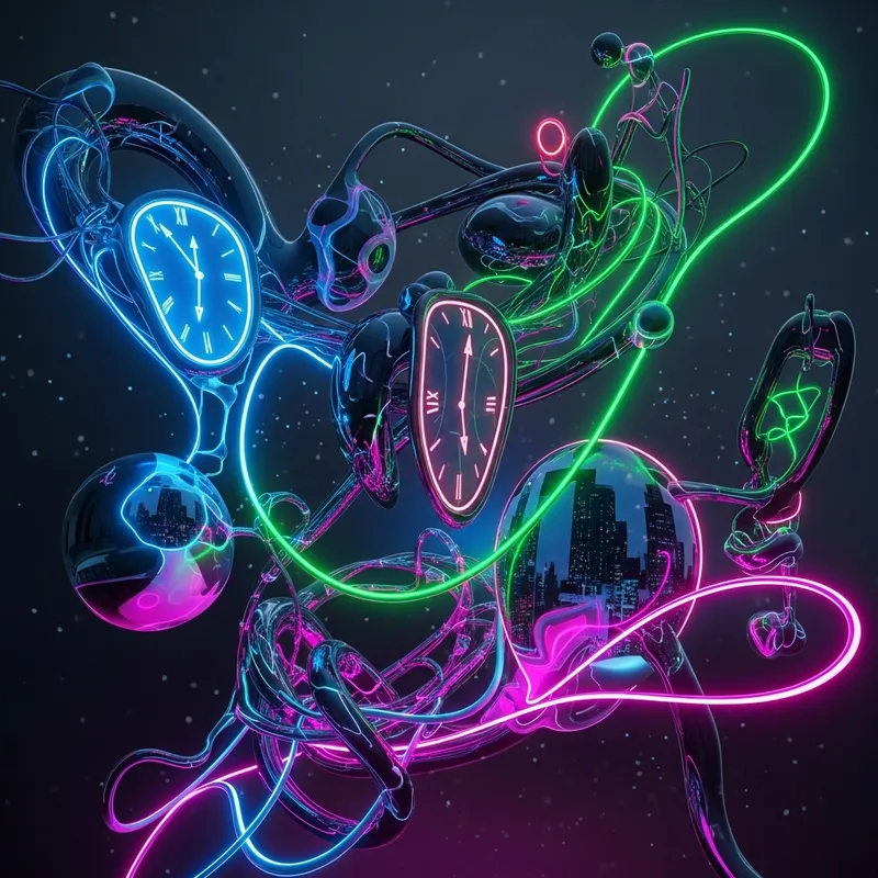 Futuristic Neon Cyberpunk Artwork with AI and Web3 Fusion