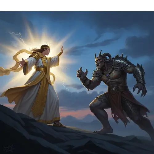God vs Monster - Cosmic Battle of Light and Darkness