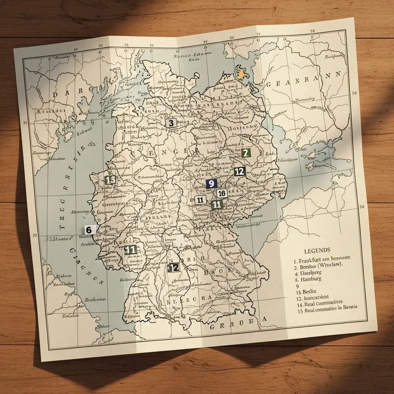 19th Century Germany Map: Jewish Population Distribution