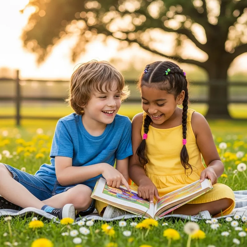 Kids Sitting Together: Joyful Childhood Friendship