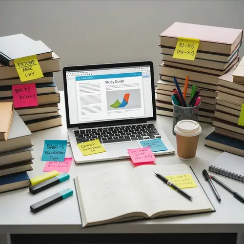 Effective Exam Preparation: Organized Desk and Study Essentials