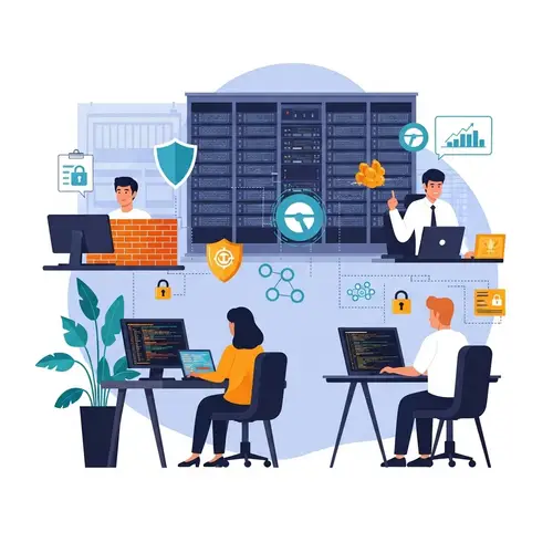 Maximizing Company Security: Data Protection Illustration