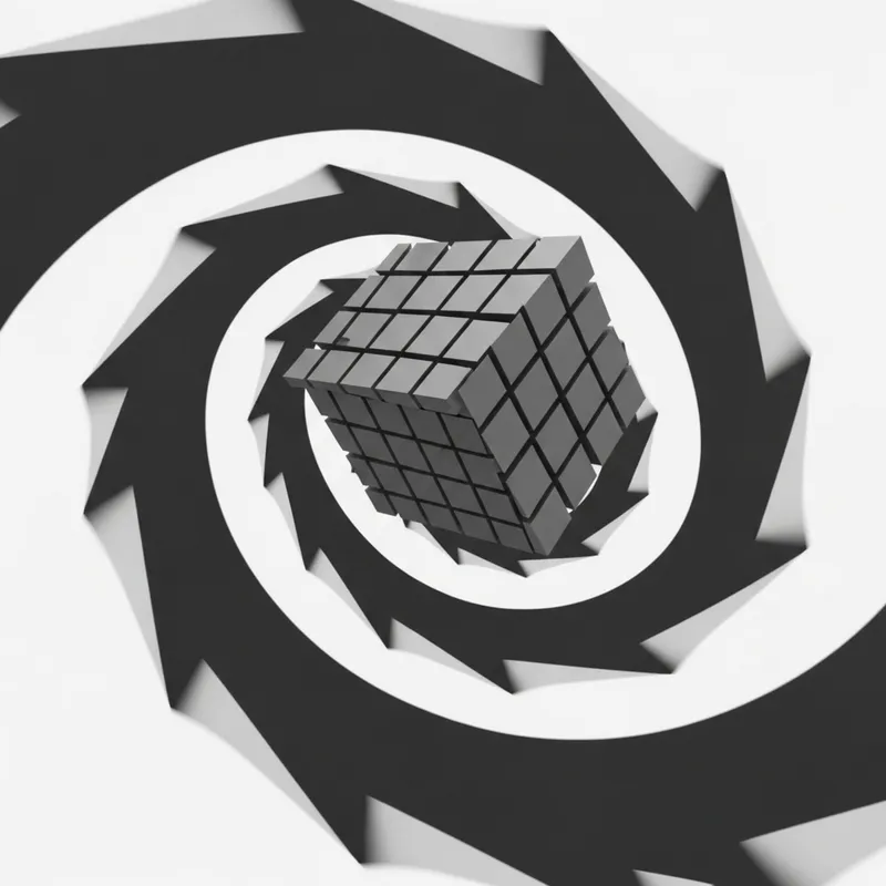 Cube Spiral Motion: Geometric Visual Impact