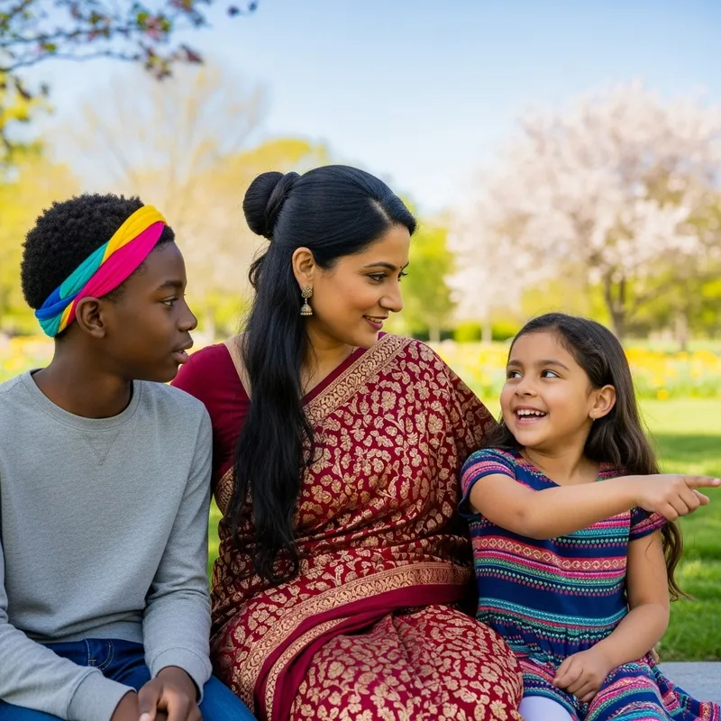 Beautiful Moment: Mother and Two Kids